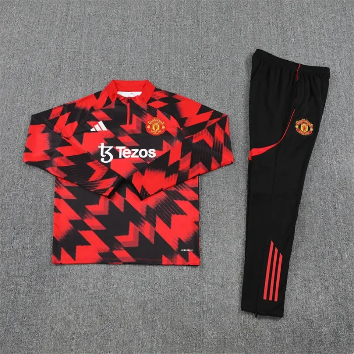 25/26 Manchester United kids training suit black red