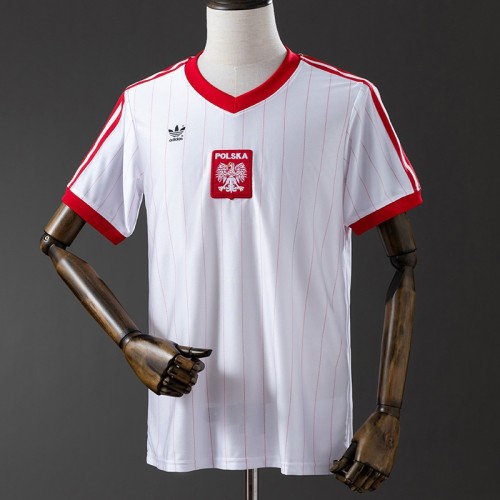 Retro 1982 Poland Home  football Jersey