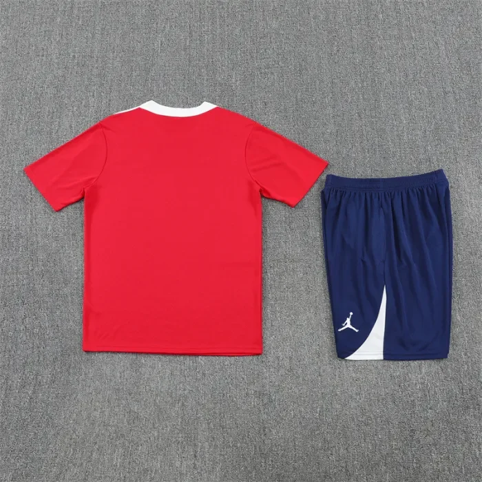 25/26 PSG kids short sleeved training suit red