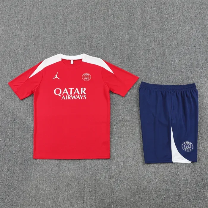 25/26 PSG kids short sleeved training suit red