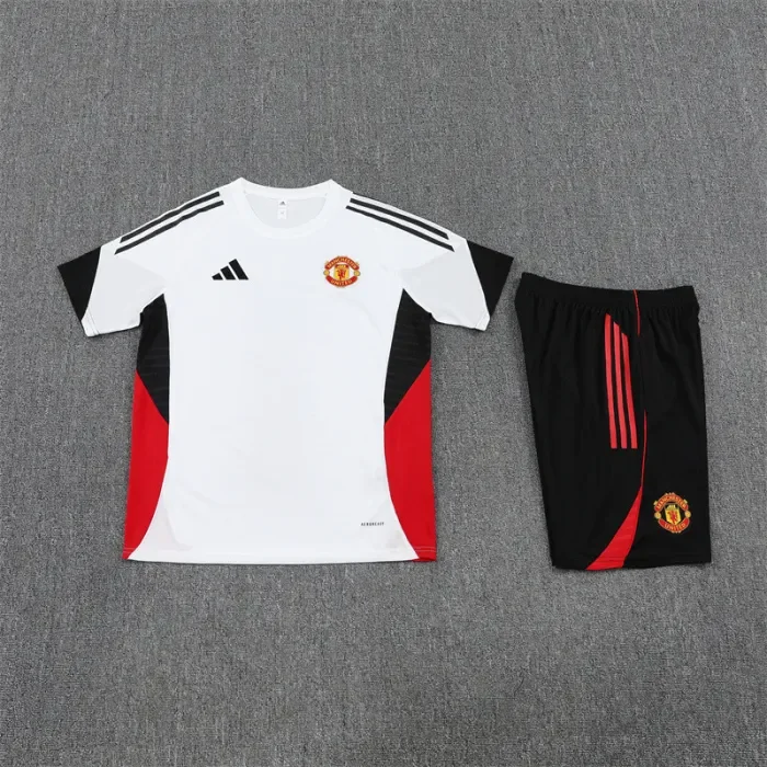 25/26 Manchester United Short sleeve Adult training suit white