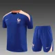 25/26 France kids short sleeved training suit royal blue
