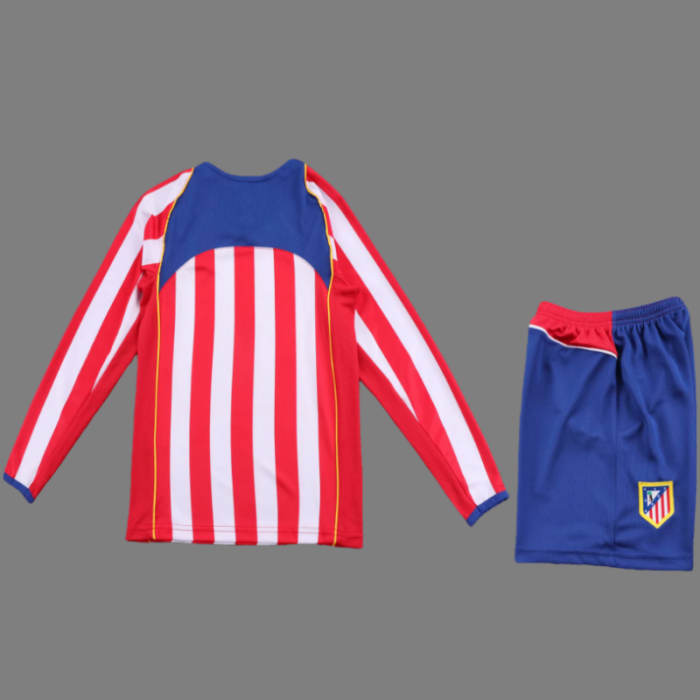 Retro 04/05 Atletico Madrid home kids kit long sleeves