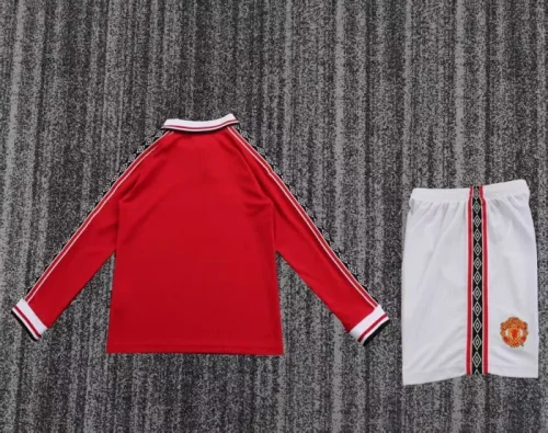 Retro 1998 Manchester United home kids kit long sleeves