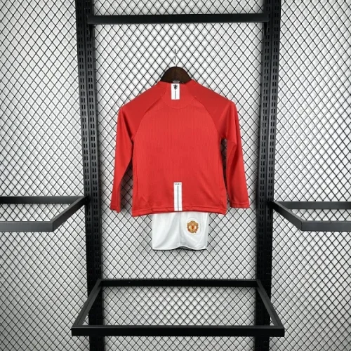 Retro 07/08 Manchester United home kids kit long sleeves