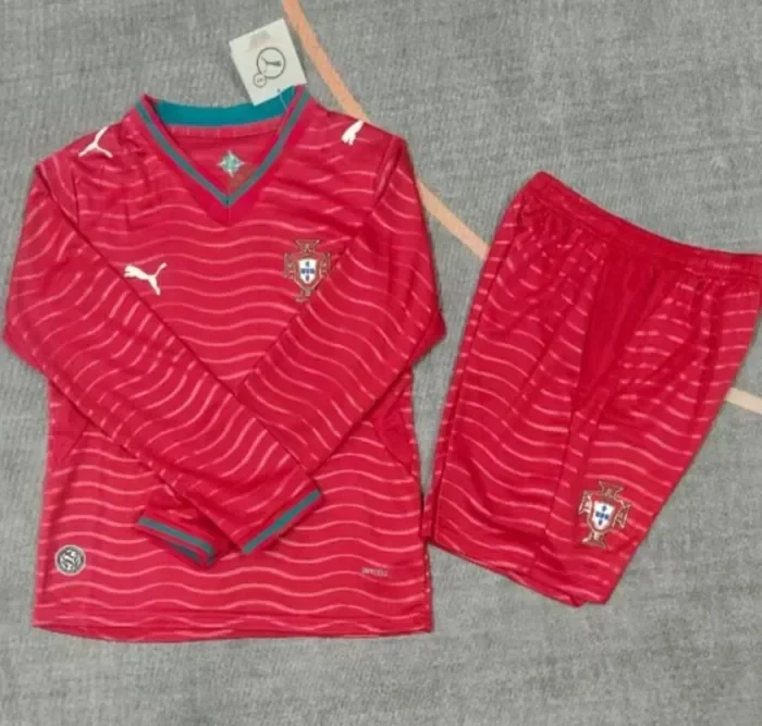 25/26 Portugal home kids kit long sleeves