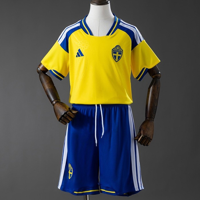 2026 Sweden Home Kids Kit football Jersey