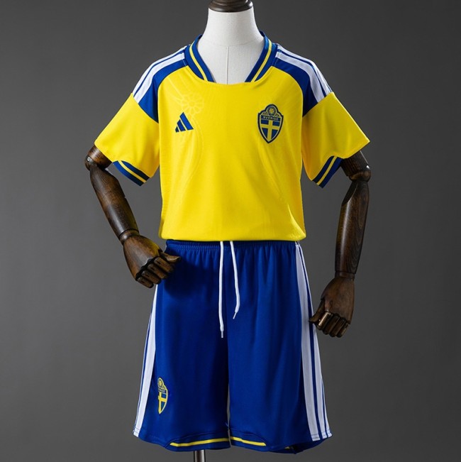 2026 Sweden Home Kids Kit football Jersey