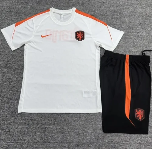 26/27 Netherlands kids short -sleeved training suit white