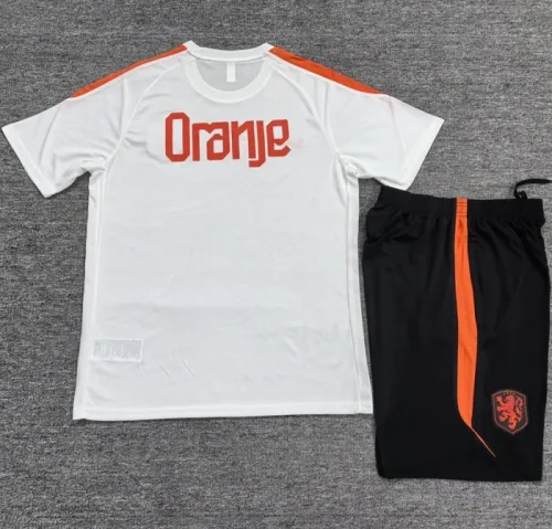 26/27 Netherlands kids short -sleeved training suit white