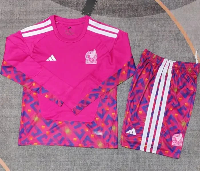 25/26 Mexico goalkeeper  Adult Set Pink long sleeves