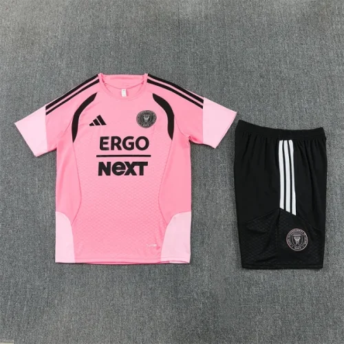 26/27 inter Miami kids short -sleeved training suit pink