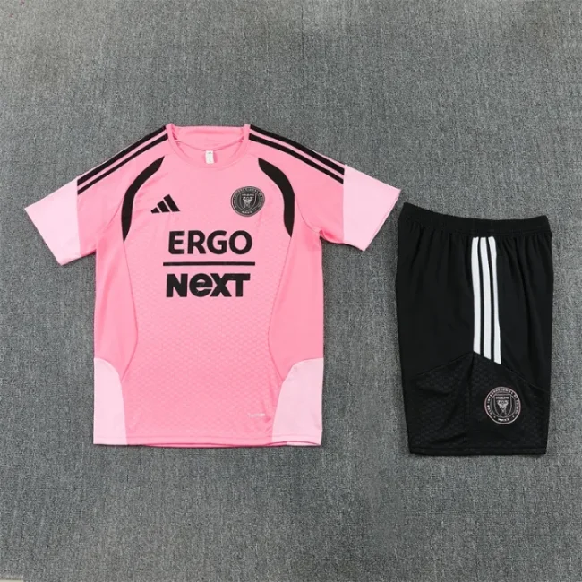 26/27 inter Miami kids short -sleeved training suit pink