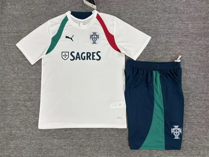 26/27 Portugal short -sleeved training suit white