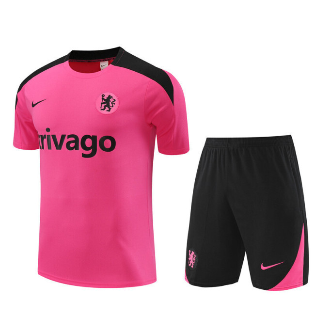 2425 short-sleeved Chelsea pink Adult training suit