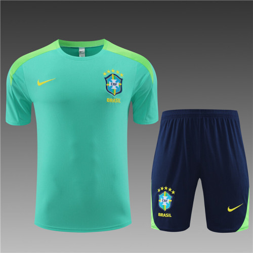 2425 Short-sleeved Brazilian green  Adult training suit