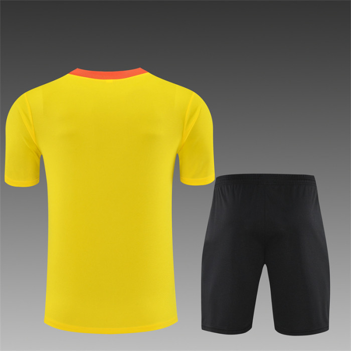 2526 short-sleeved Brazilian yellow Adult training suit