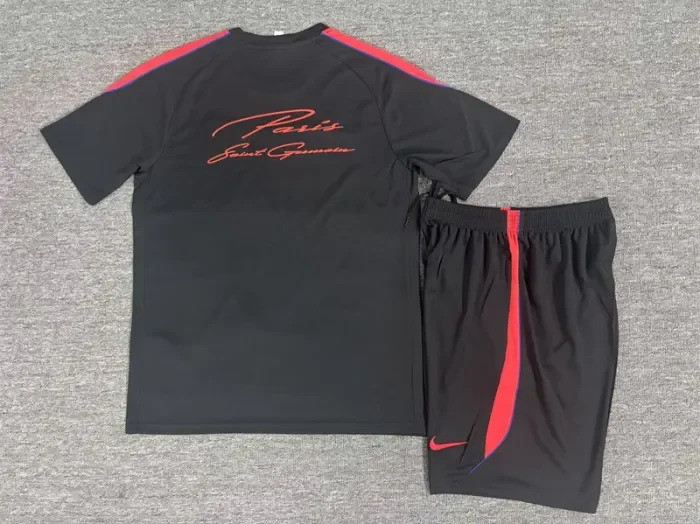 26/27 PSG kids short sleeved training suit black