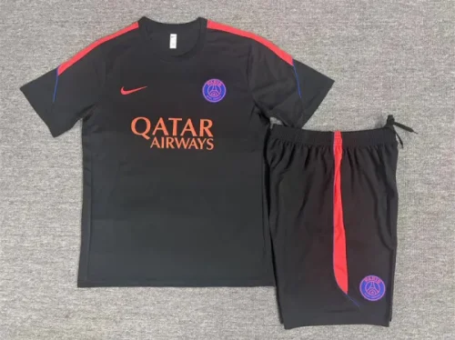 26/27 PSG kids short sleeved training suit black