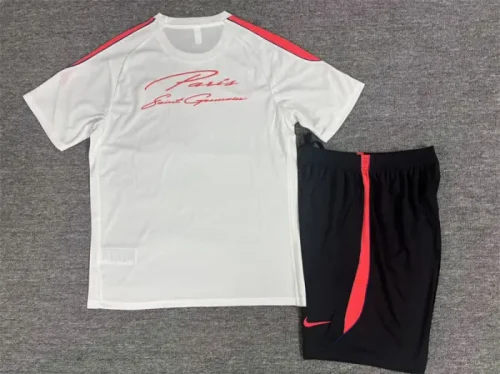 26/27 PSG kids short sleeved training suit white