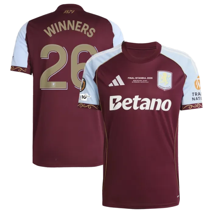 25/26 Aston Villa home UEFA Europa League Winners football jersey