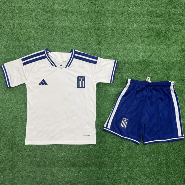 26/27 Greece home kids kit football Jersey