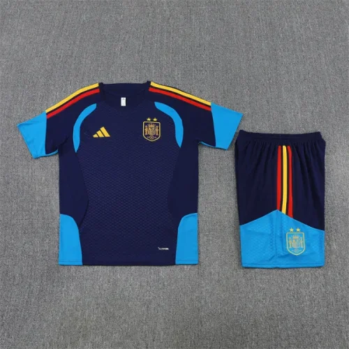 26/27 Spain kids short -sleeved training suit royal blue(⭐⭐)