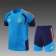 26/27 Spain kids short -sleeved training suit blue (⭐⭐)