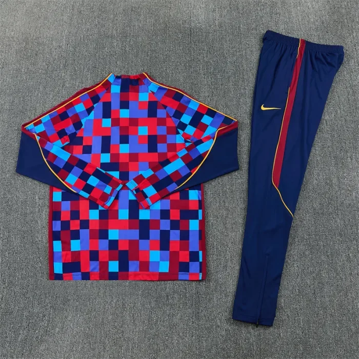 26/27 Barcelona kids training suit light red blue