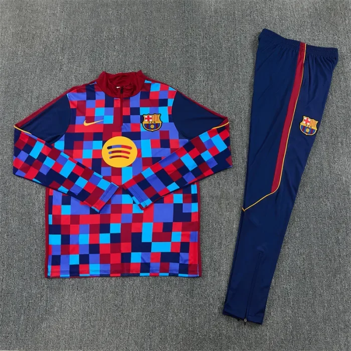 26/27 Barcelona kids training suit light red blue