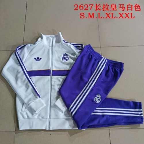 2627 Real Madrid Long Sleeve White  Adult jacket
