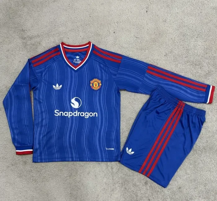 26/27 Manchester United Away kids kit long sleeves
