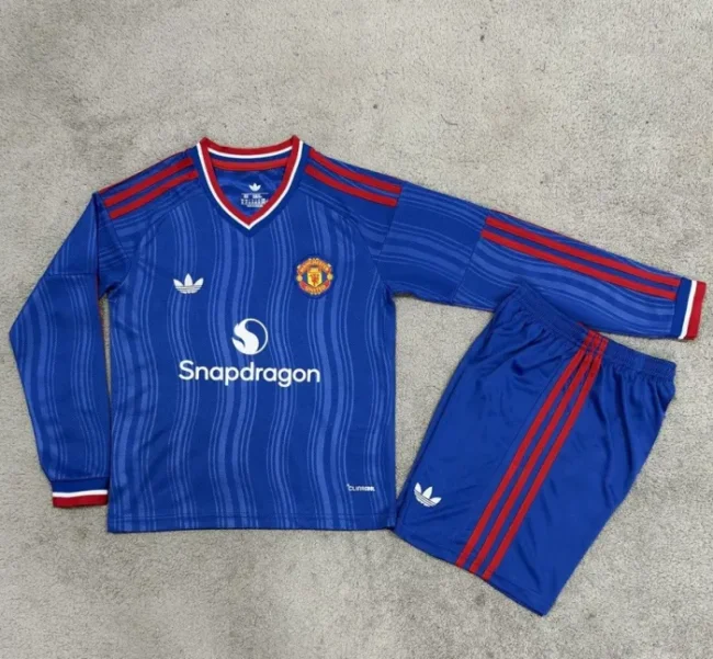 26/27 Manchester United Away kids kit long sleeves