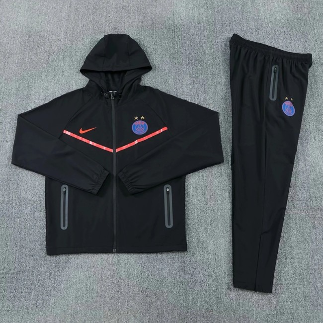 26/27 PSG Hooded Windbreaker Adult Tracksuit -black
