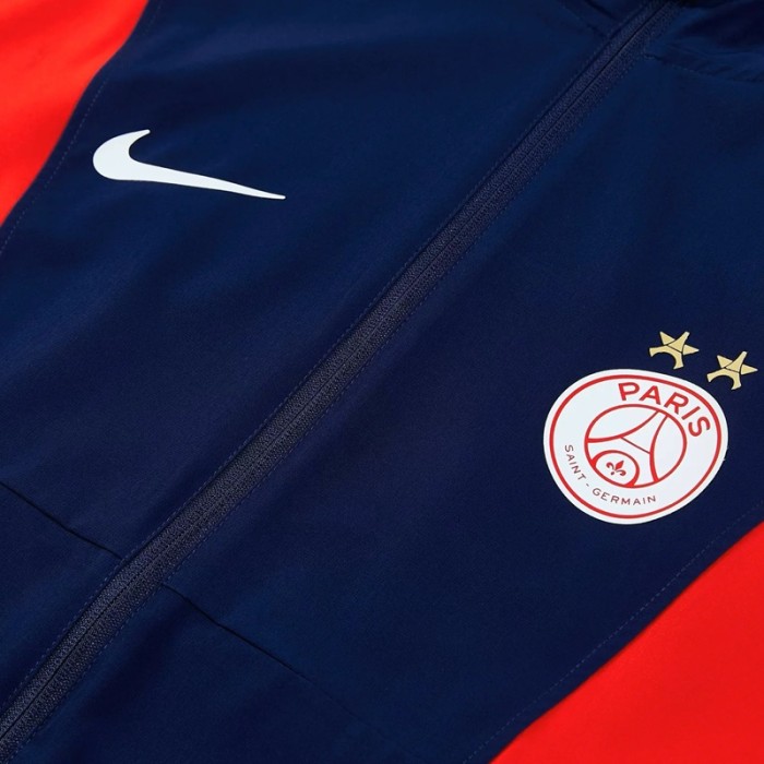 26/27 PSG Hooded Windbreaker Adult Tracksuit Black / Red