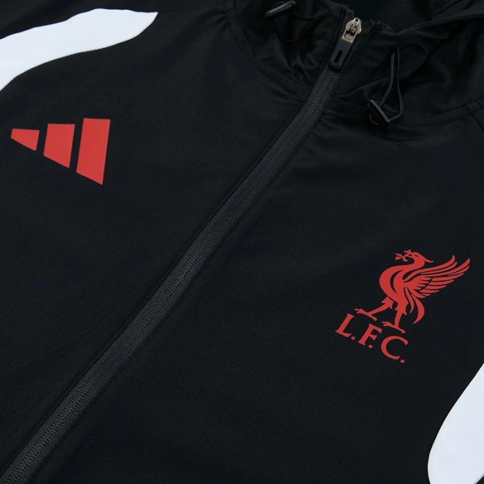26/27 Liverpool Hooded Windbreaker Tracksuit-black