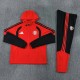 26/27 Manchester United Hooded Windbreaker Adult Tracksuit Red / Black