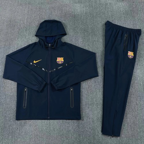 26/27 Barcelona Hooded Windbreaker Adult Tracksuit -black