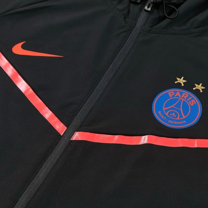 26/27 PSG Hooded Windbreaker Adult Tracksuit -black
