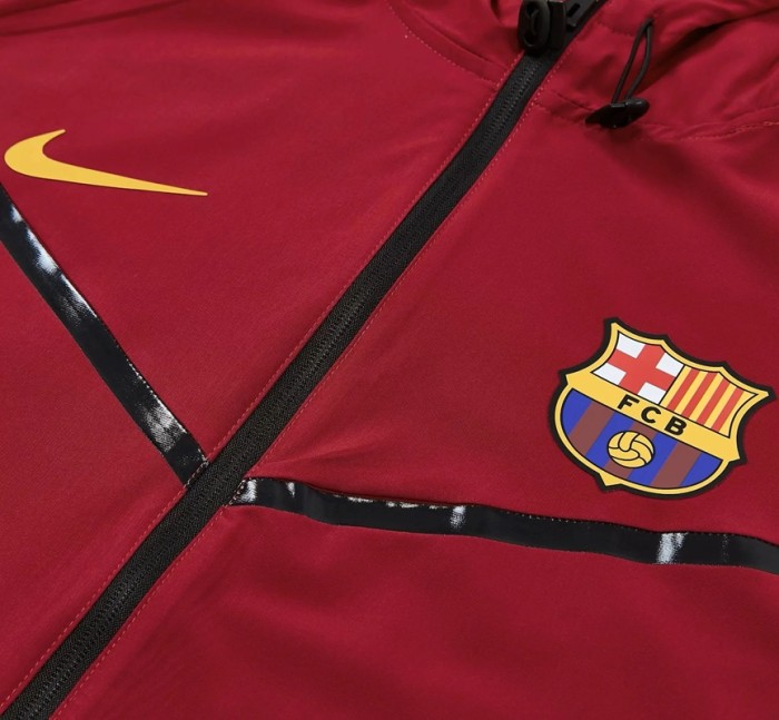 26/27 Barcelona  Hooded Windbreaker Adult Tracksuit RRed / Navy Blue