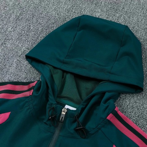 26/27 Real Madrid Hooded Windbreaker Adult Tracksuit -Dark Green