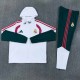 26/27 Real Madrid Hooded Windbreaker Adult Tracksuit White / Dark Green