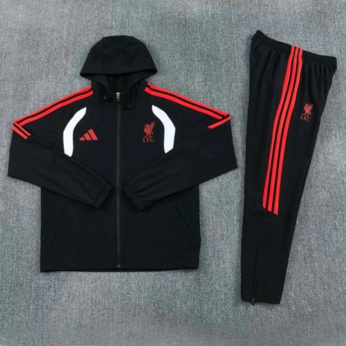 26/27 Liverpool Hooded Windbreaker Tracksuit-black