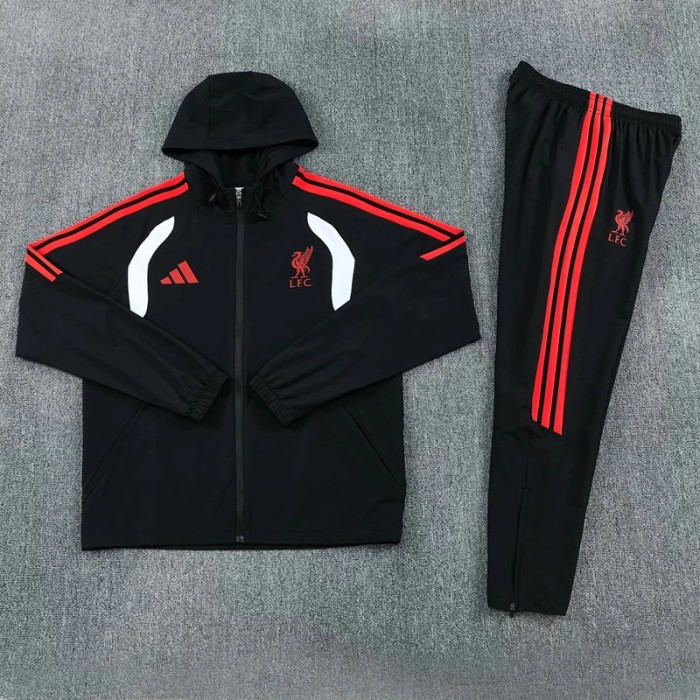 26/27 Liverpool Hooded Windbreaker Tracksuit-black