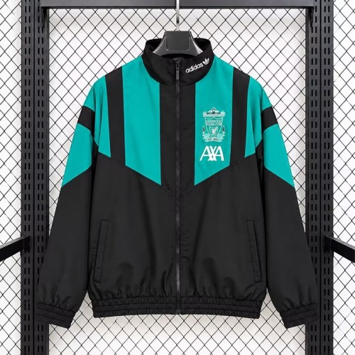 26/27 Liverpool Windbreaker Jacket Black and green mixed color