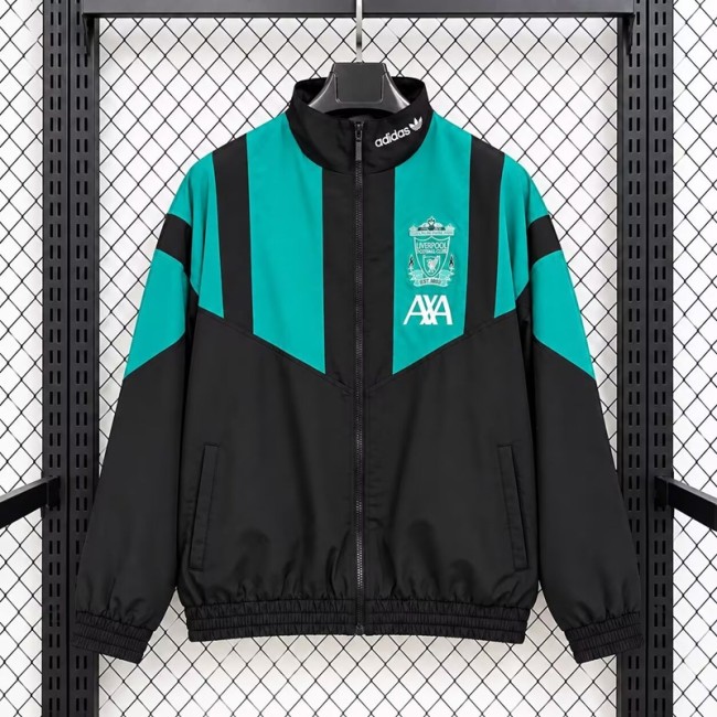 26/27 Liverpool Windbreaker Jacket Black and green mixed color