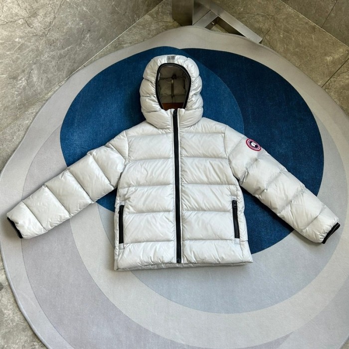 Canada Goose Crofton Kids Hooded Down Jacket – Silver Birch