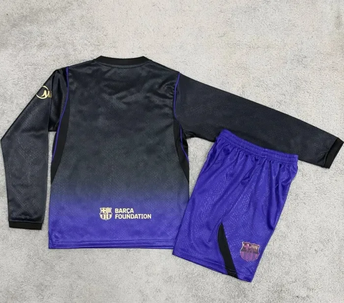 26/27 Barcelona Away kids kit long sleeves