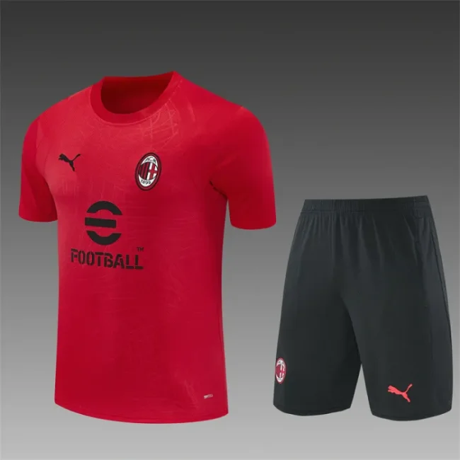 26/27 AC Milan Short sleeve Adult training suit red