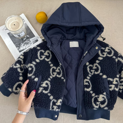 Hooded Cotton-padded clothes jacket for kids , size:90-140, CL30-3